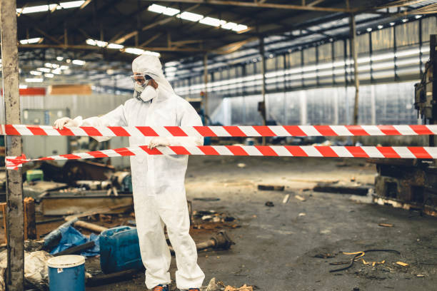 Professional Biohazard technician working in Durham, NC